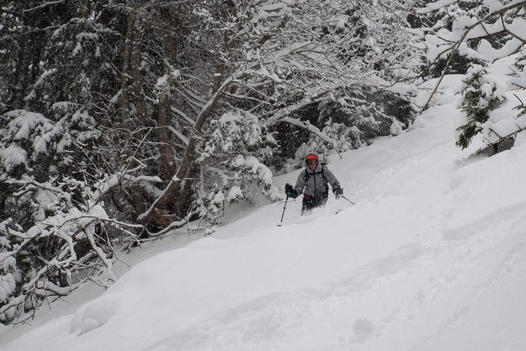 Fin de la descente dans la trouée remontée à l’aller